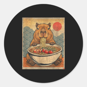 Capybara Ramen Japanisches Lustiges Grafik Kawaii  Runder Aufkleber
