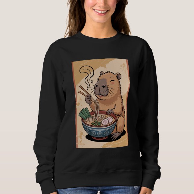 Capybara Ramen Lover Cute Japanese Noodle Bowl Ani Sweatshirt (Vorderseite)