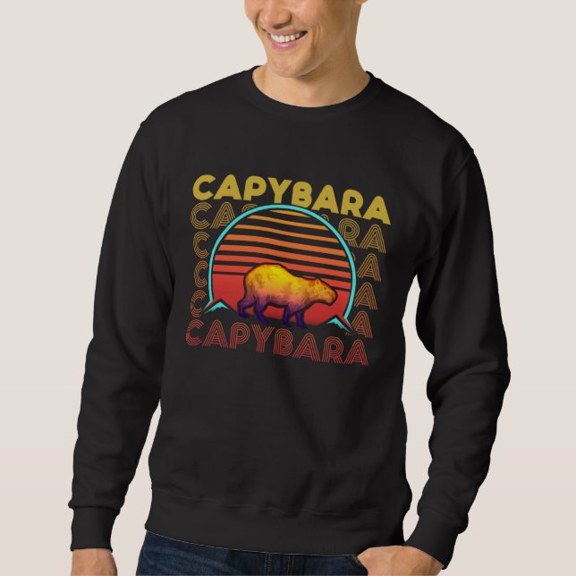 Capybara Retro  Gnawer Rodent Capibara Sweatshirt (Vorderseite)