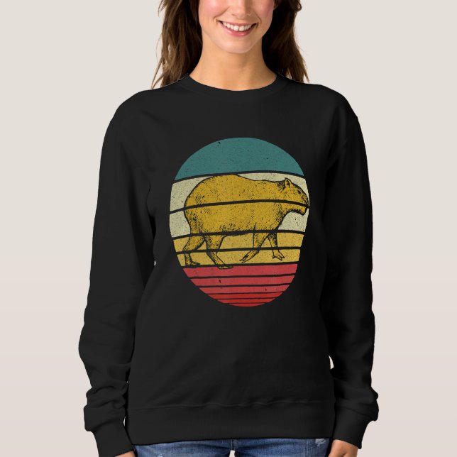 Capybara Retro Sunset Animal  Capybara Silhouette Sweatshirt (Vorderseite)