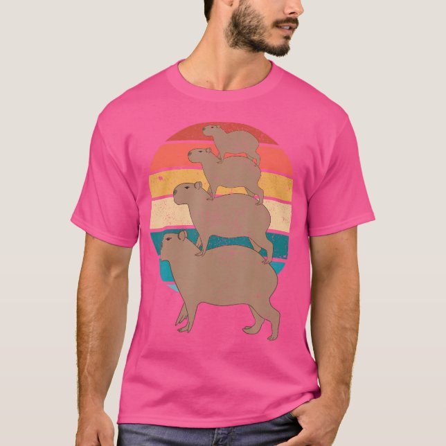 Capybara Riding Capybara T-Shirt (Vorderseite)