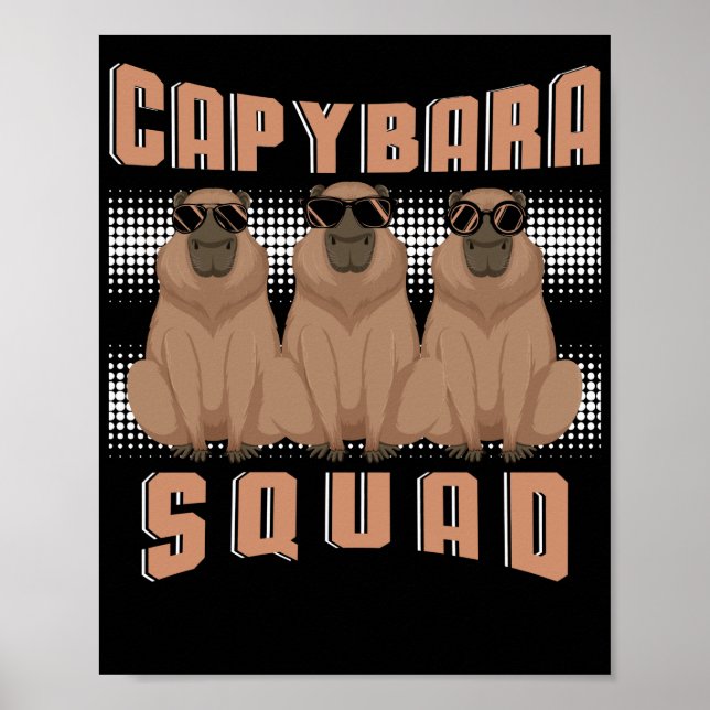 Capybara Rodent Animal Squad Poster (Vorne)