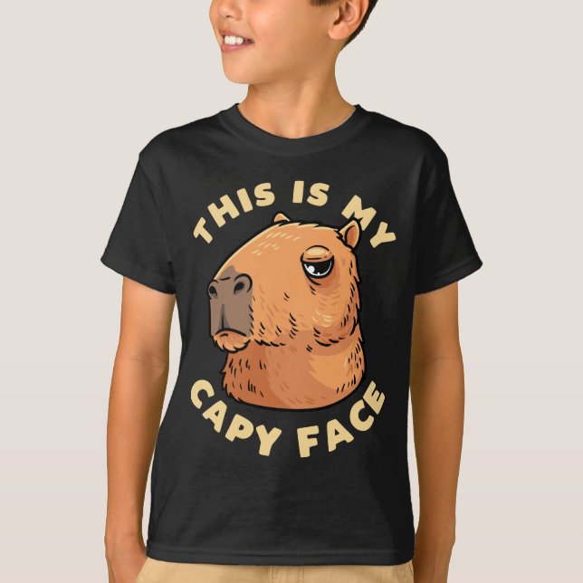 Capybara Rodent This Is My Capy Face T-Shirt (Vorderseite)