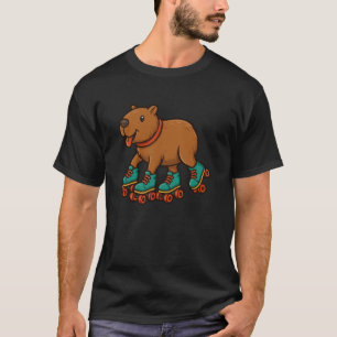 Capybara Rollschuhe Skaten T-Shirt
