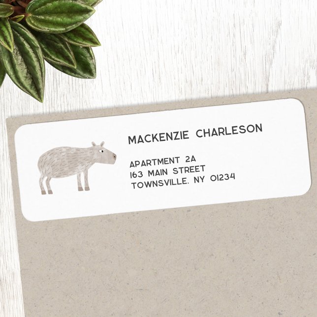 Capybara-Rücksendeadresse (Fun capybara return address personalized labels)