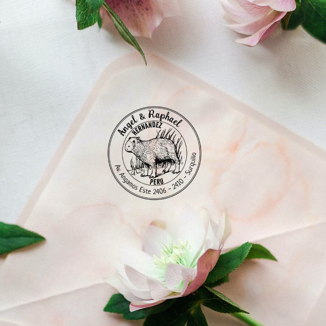 Capybara-Rücksendeadresse Gummistempel (Von Creator hochgeladen)