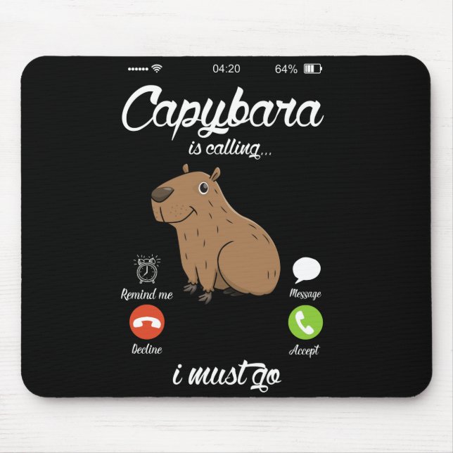 Capybara ruft Capibara-Nagetiertier Lover Mousepad (Vorne)
