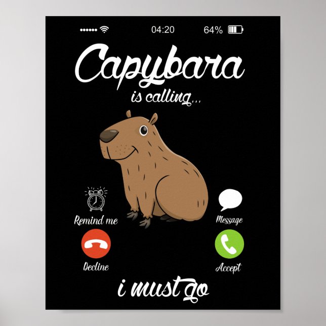 Capybara ruft Capibara-Nagetiertier Lover Poster (Vorne)
