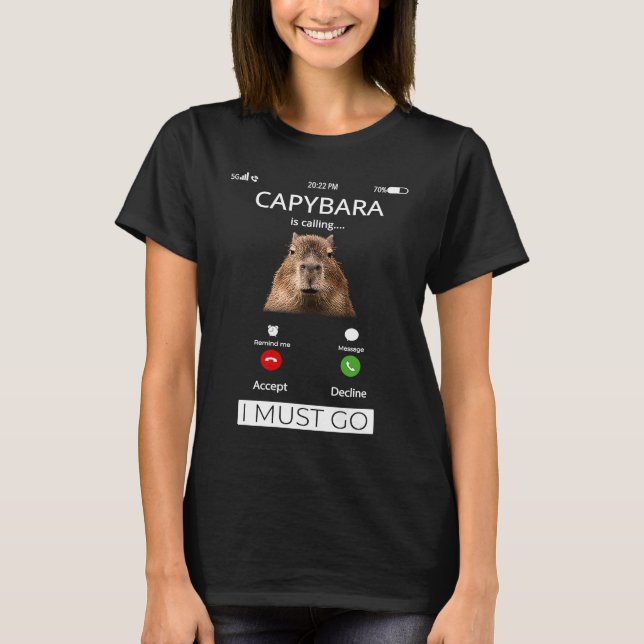 Capybara ruft Capybara Rodent Funny T-Shirt (Vorderseite)