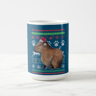 Capybara Santa Claus Ugly Weihnachtskraut Holida Kaffeetasse
