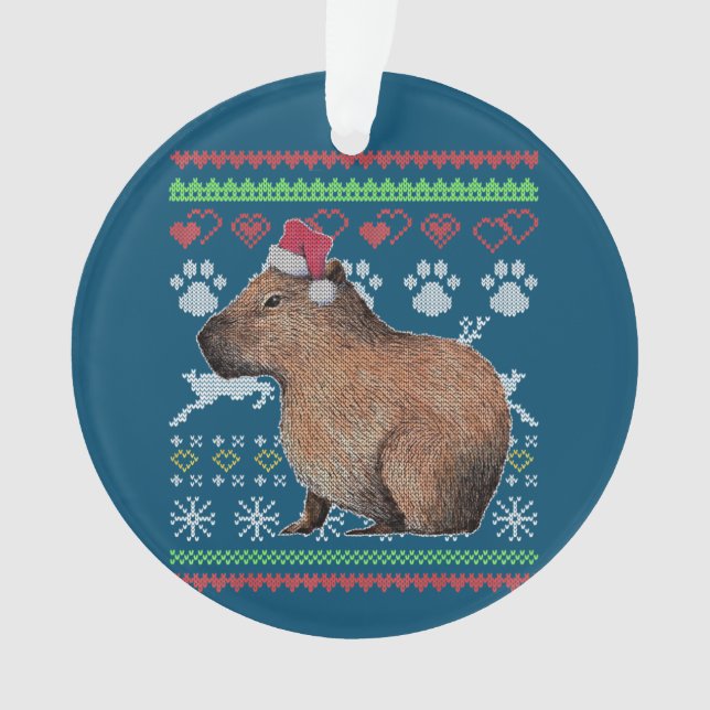 Capybara Santa Claus Ugly Weihnachtskraut Holida Ornament (Vorderseite)