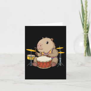 Capybara-Schlagzeuger spielt Schlagzeug Nagetiere  Karte