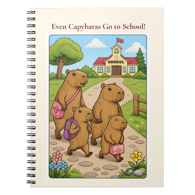 Capybara-Schulheft Notizblock (Vorderseite)