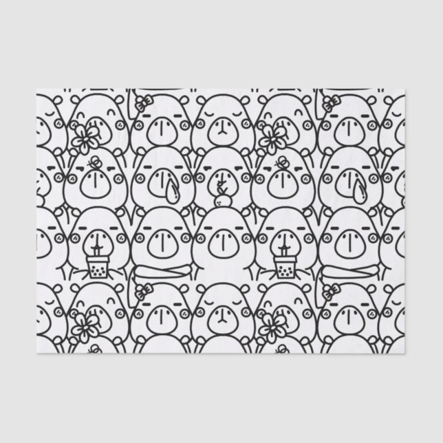 Capybara Seidenpapier (Vorderseite)