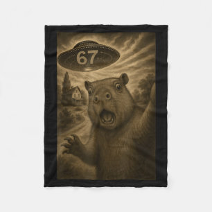 Capybara Selfie 67 Meme Sechs Sieben Lustiges Ufo Fleecedecke