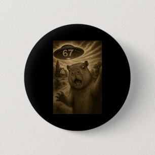 Capybara-Selfie 67 Meme Six Seven Lustiges Ufo  Button