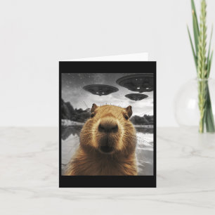 Capybara Selfie Funny Xmas Animal Graphic Capybara Karte