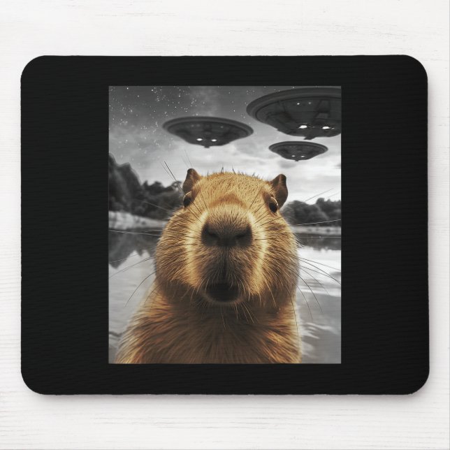 Capybara Selfie Funny Xmas Animal Graphic Capybara Mousepad (Vorne)