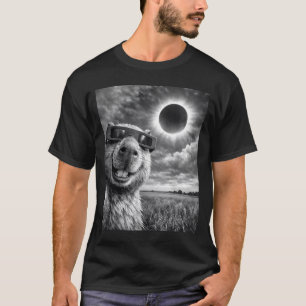 Capybara-Selfie Lustiges Tier Sonnenfinsternis Gra T-Shirt