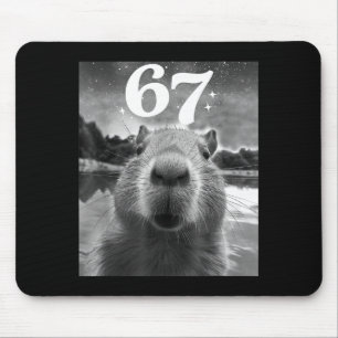 Capybara-Selfie mit 67 Meme-Capy-Grafik für Männer Mousepad