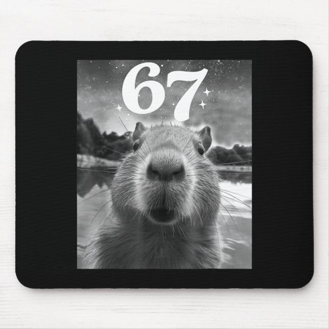 Capybara-Selfie mit 67 Meme-Capy-Grafik für Männer Mousepad (Vorne)