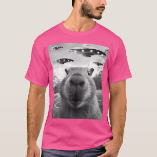 Capybara Selfie mit Ufos Alien Capybara T-Shirt
