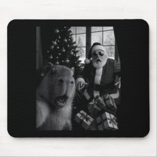 Capybara-Selfie mit Weihnachtsmann Lustiges Capyba Mousepad