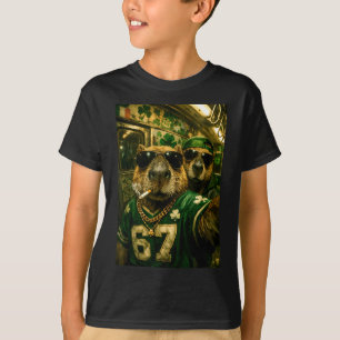 Capybara-Selfie St. Patrick's Day Hip-Hop-Gangster T-Shirt
