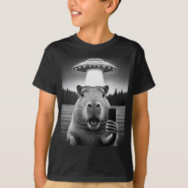Capybara Selfie Ufo Invasion Funny Boy's T - Shirt