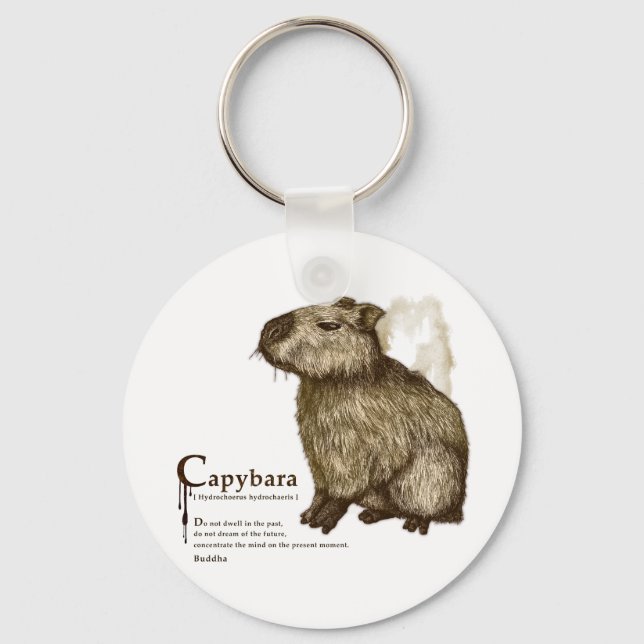 Capybara - Sepia Schlüsselanhänger (Vorderseite)