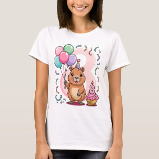 Capybara Shirt for Girls 8 Birthday Party Fun