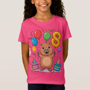 Capybara-Shirt für Mädchen 8 Geburtstagsfeier T-Shirt