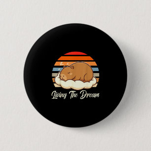 Capybara sleepybara lebt den Traum retro vintage Button