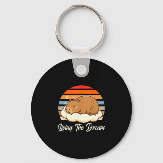 Capybara sleepybara lebt den Traum Retro Vintage Schlüsselanhänger