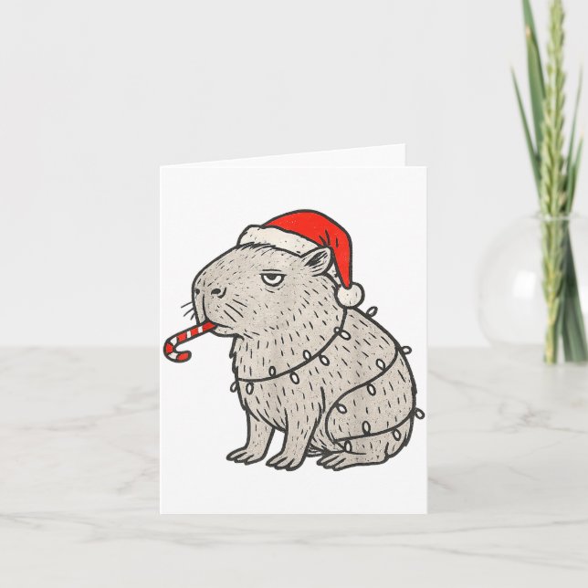 Capybara Smoking Christmas Ugly Cigarette Gen Z  Karte (Vorderseite)