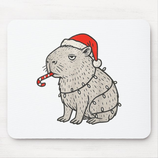 Capybara Smoking Christmas Ugly Cigarette Gen Z  Mousepad (Vorne)