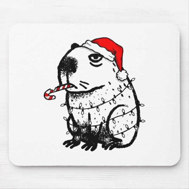 Capybara Smoking Christmas Ugly Cigarette Gen Z  Mousepad (Vorne)