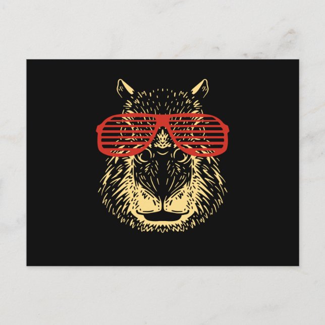 Capybara Sonnenbrille Capibara Postkarte (Vorderseite)