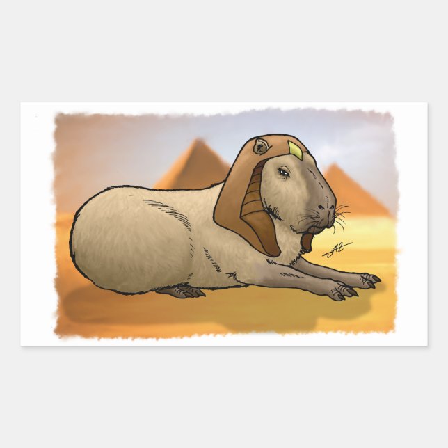 Capybara Sphinx Rechteckiger Aufkleber (Vorderseite)