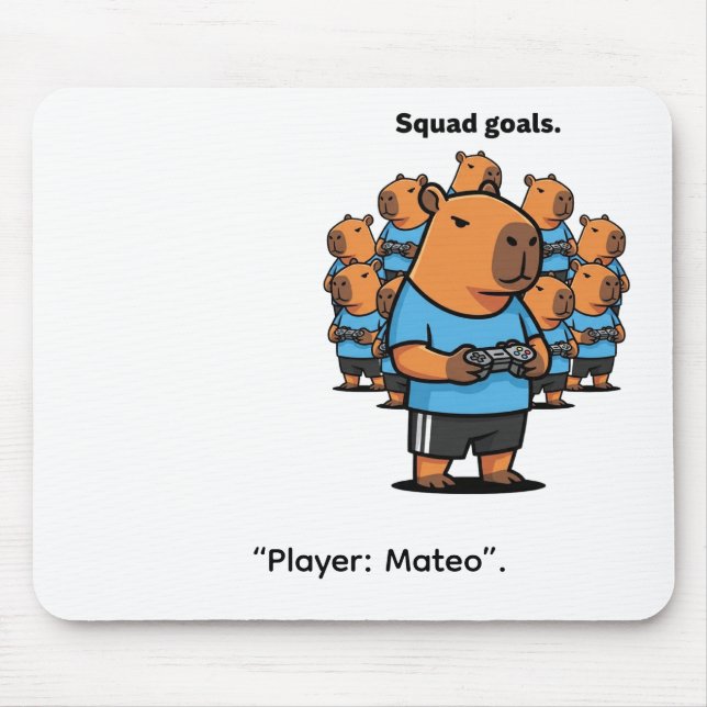 "Capybara Squad Goals – Multiplayer Fun" Mousepad (Vorne)