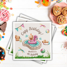 Capybara Summer Pool Geburtstagsparty Serviette