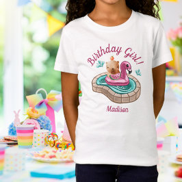 Capybara Summer Pool Party Geburtstagskarte T-Shirt