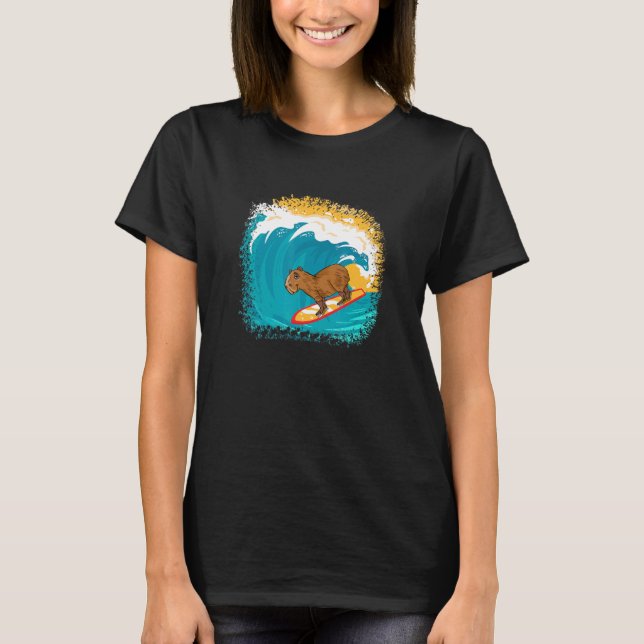 Capybara Surfboys Männer Süße Tier Capybara Sur T-Shirt (Vorderseite)