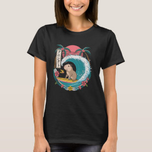 Capybara Surft auf einer großen Welle Kanji Japani T-Shirt