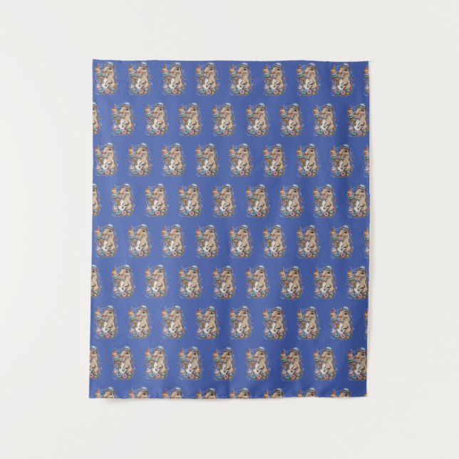 Capybara Süßigkeiten Donuts Kuchen Bonbons Wandteppich (Vorderseite)