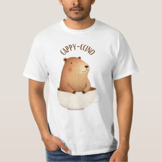 Capybara T - Shirt Cappyccino Spaß