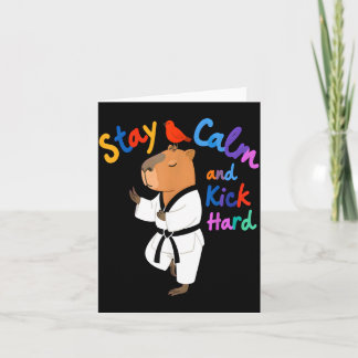 Capybara Taekwondo Bleib ruhig Lustig Karte