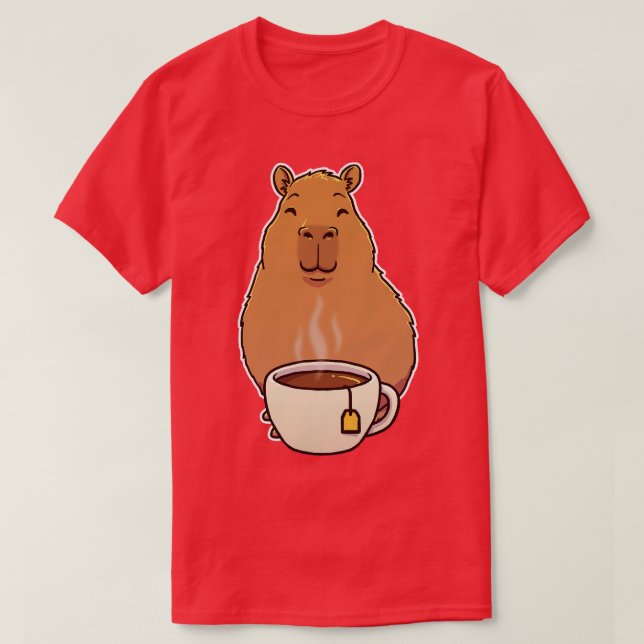 Capybara Tea Cup T-Shirt (Design vorne)