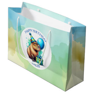 Capybara-Themen-Jungen-Geburtstagsfeier personalis Große Geschenktüte