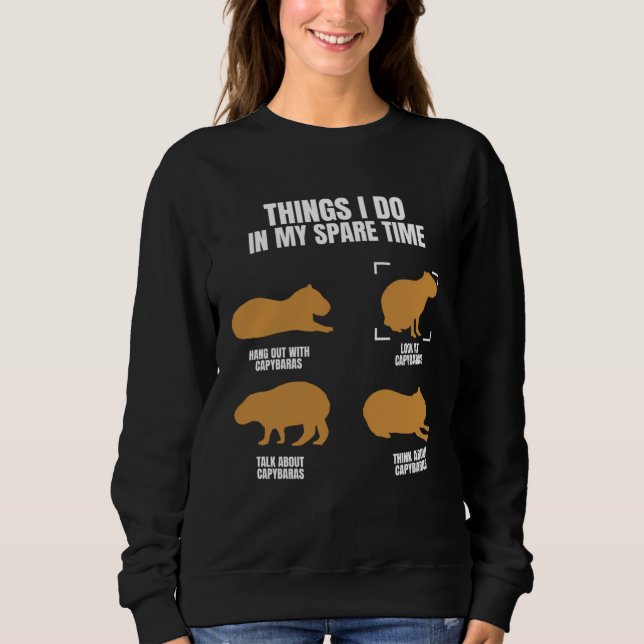 Capybara Things In Spare Time Rodent Animal Sweatshirt (Vorderseite)
